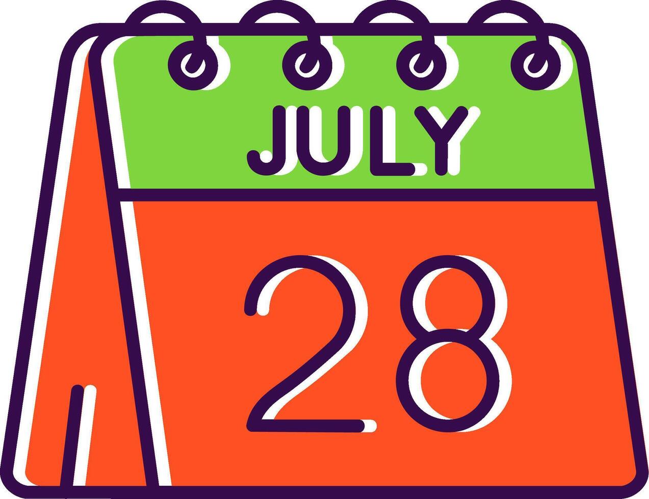 28th of July Filled Icon vector