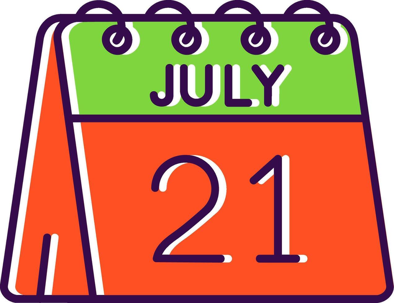 21st of July Filled Icon vector