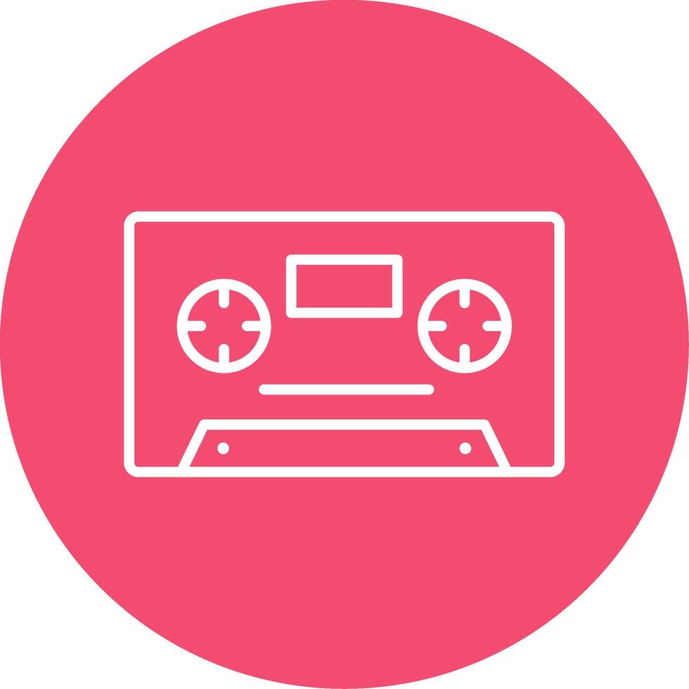 Cassette Line Circle color Icon vector