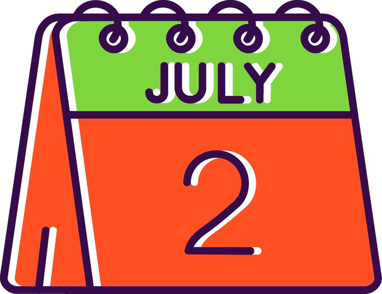 2nd of July Filled Icon vector