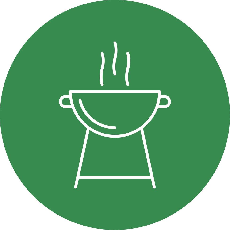 Grill Line Circle color Icon vector