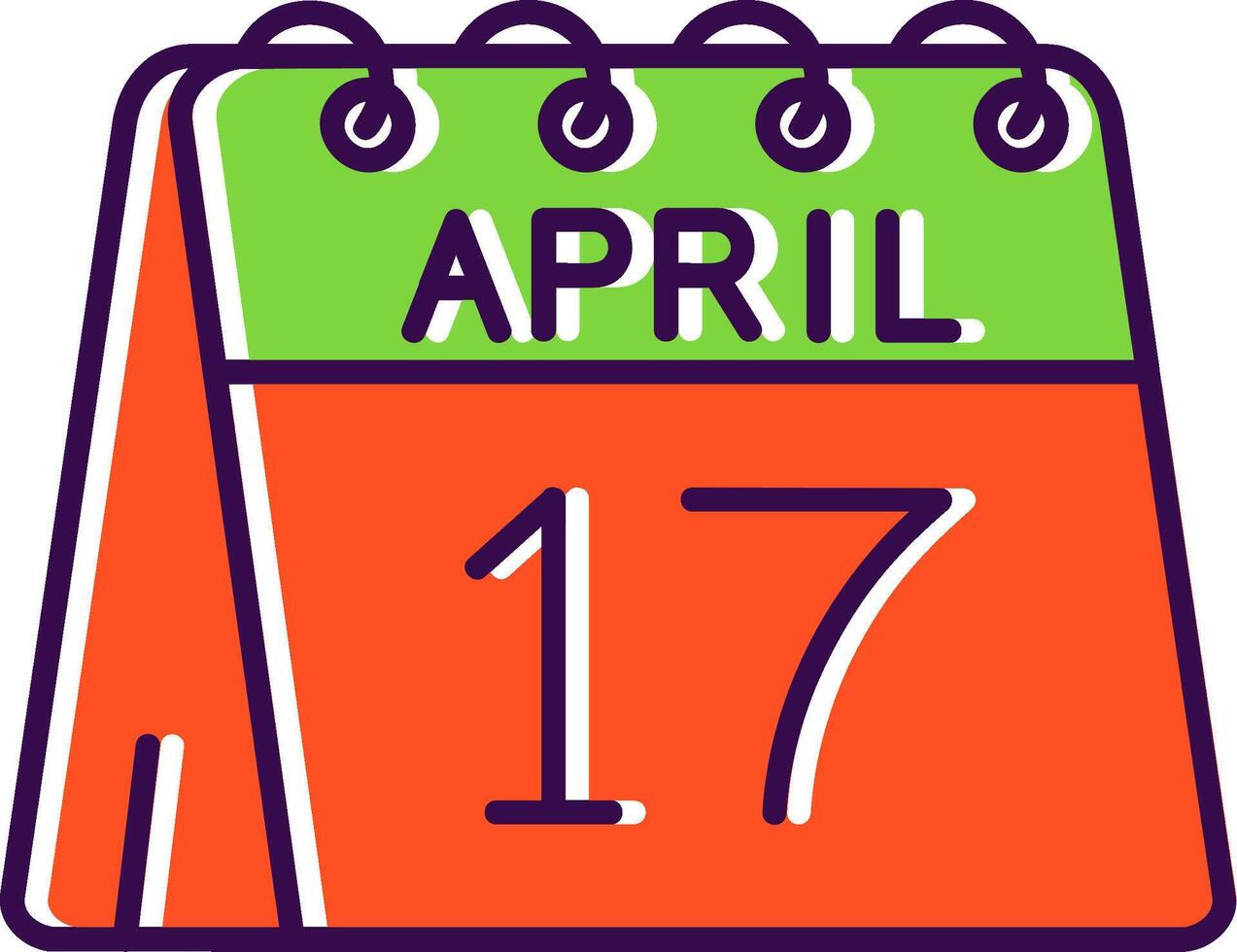 17th of April Filled Icon vector