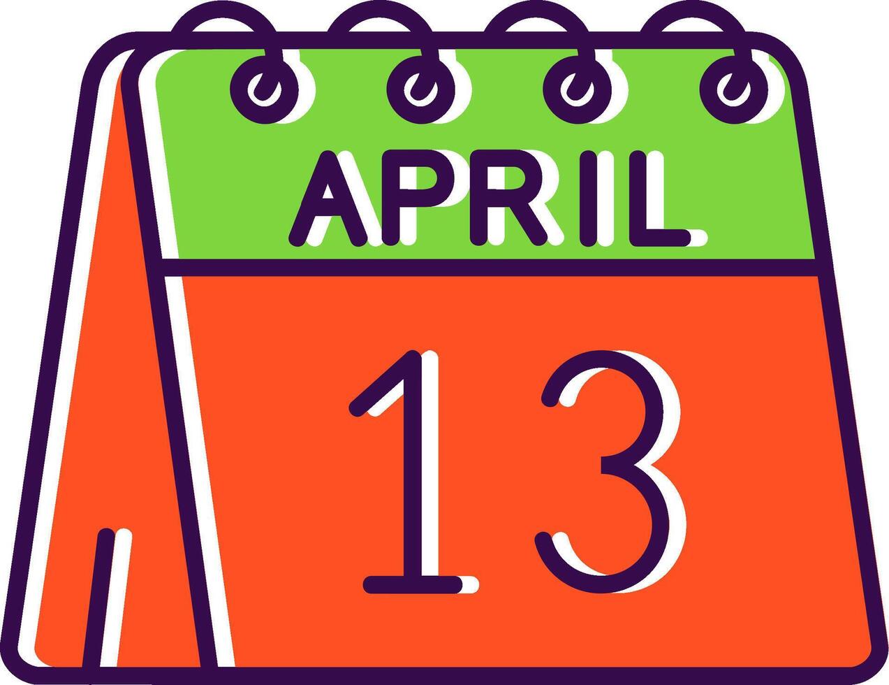 13th of April Filled Icon vector