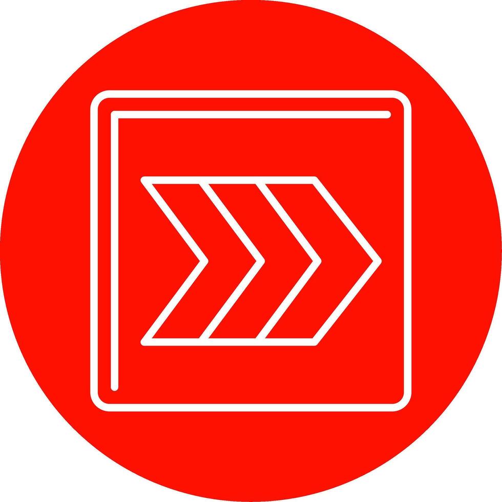Right Chevron Line Circle color Icon vector