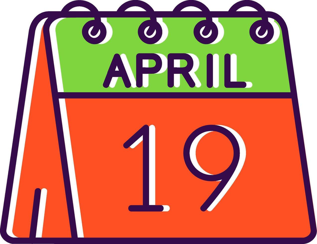 19th of April Filled Icon vector