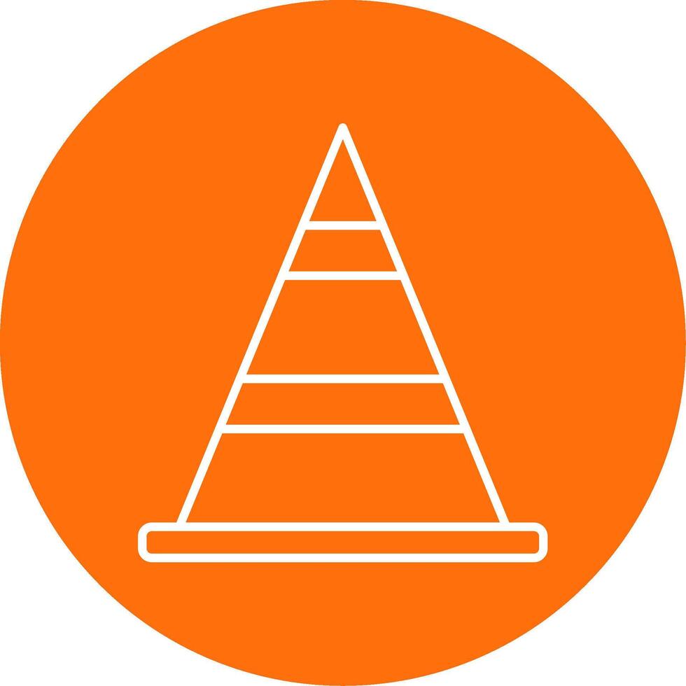 Cone Line Circle color Icon vector