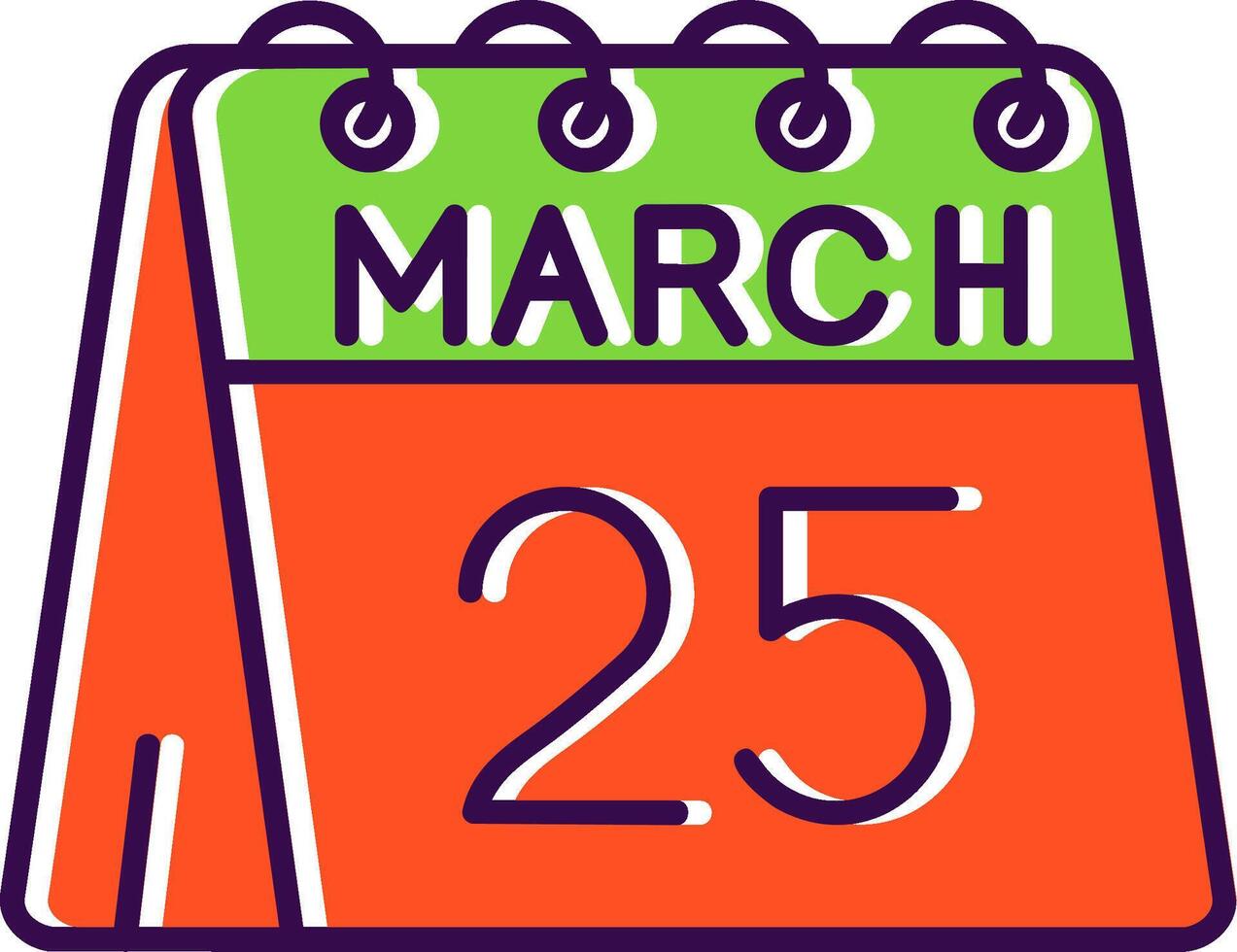 25th of March Filled Icon vector
