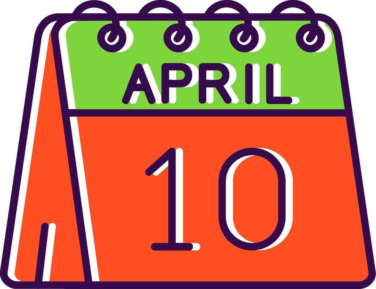 10th of April Filled Icon vector