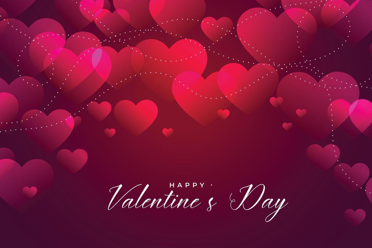 shiny pink valentines day hearts background design vector