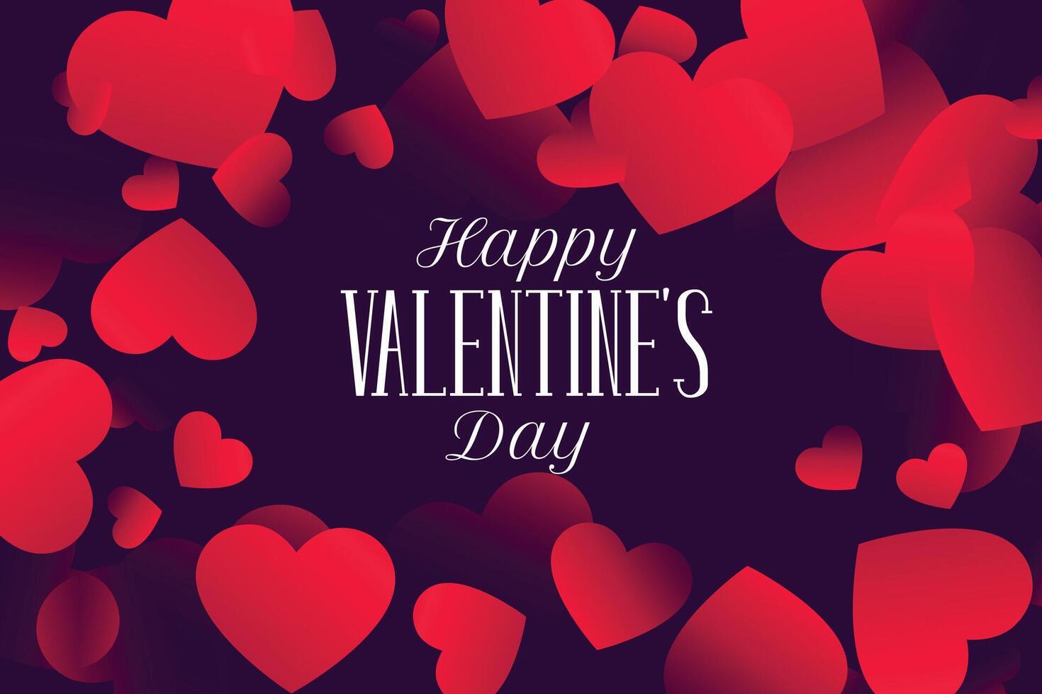 happy valentines day lovely hearts background design vector