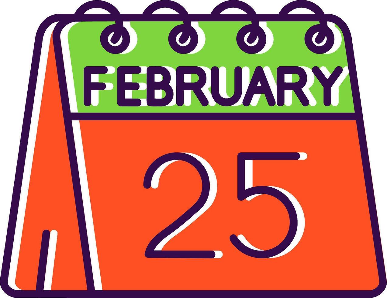 25th of February Filled Icon vector