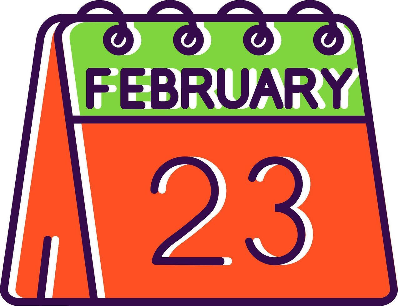23rd of February Filled Icon vector