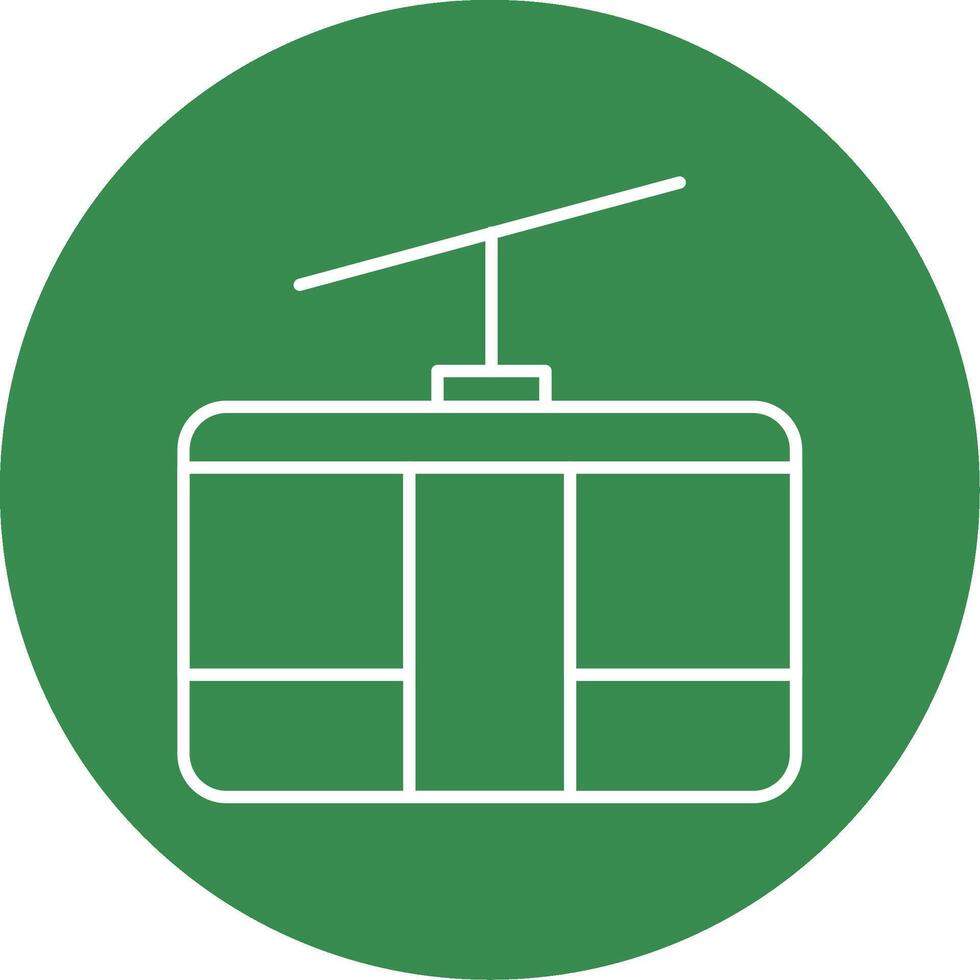 Cableway Line Circle color Icon vector