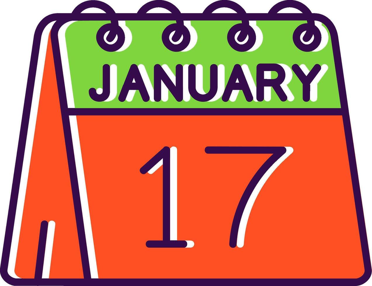 17th of January Filled Icon vector