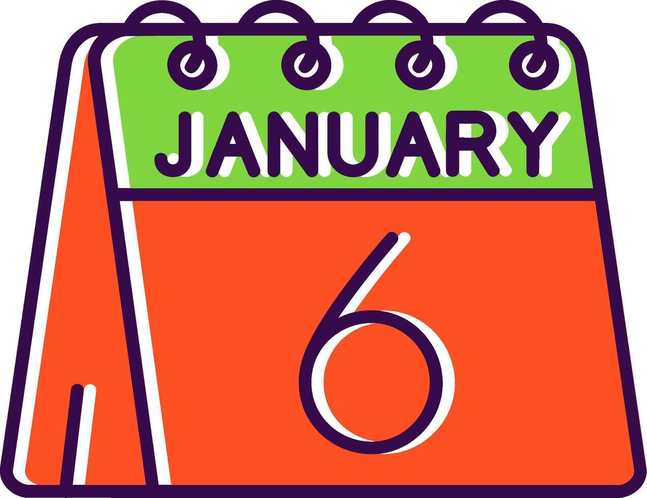 6th of January Filled Icon vector