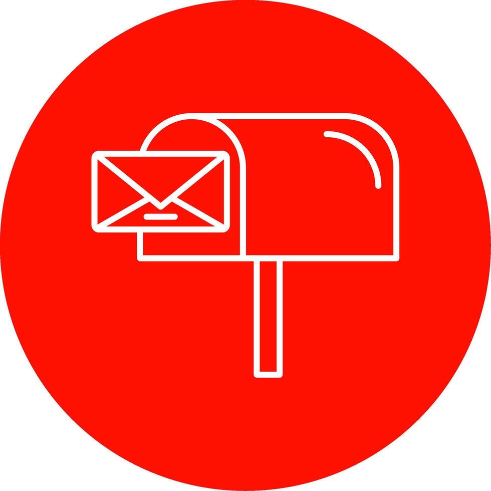 Mail Box Line Circle color Icon vector