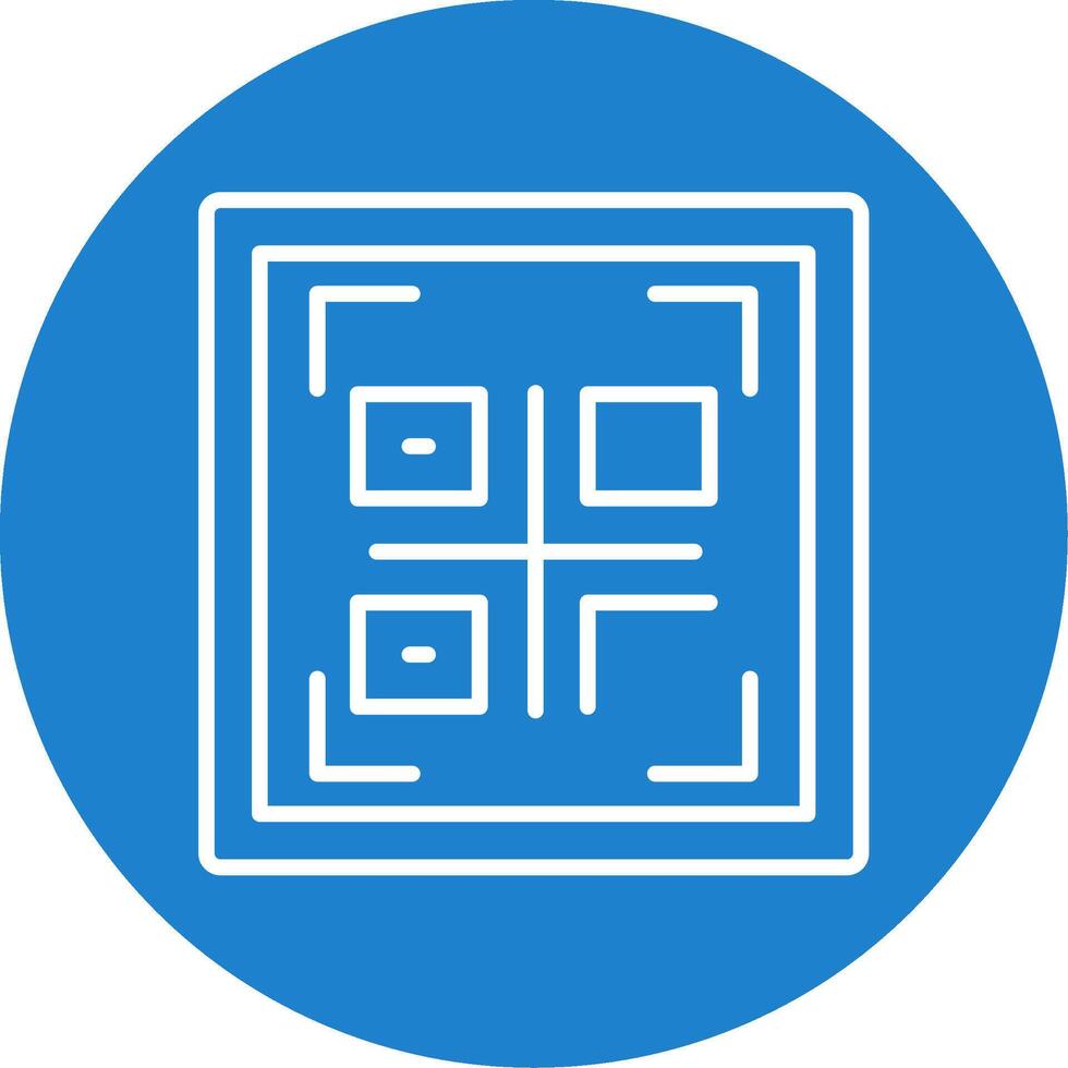 Qr Code Line Circle color Icon vector