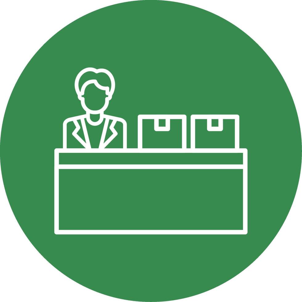 Checkin Line Circle color Icon vector