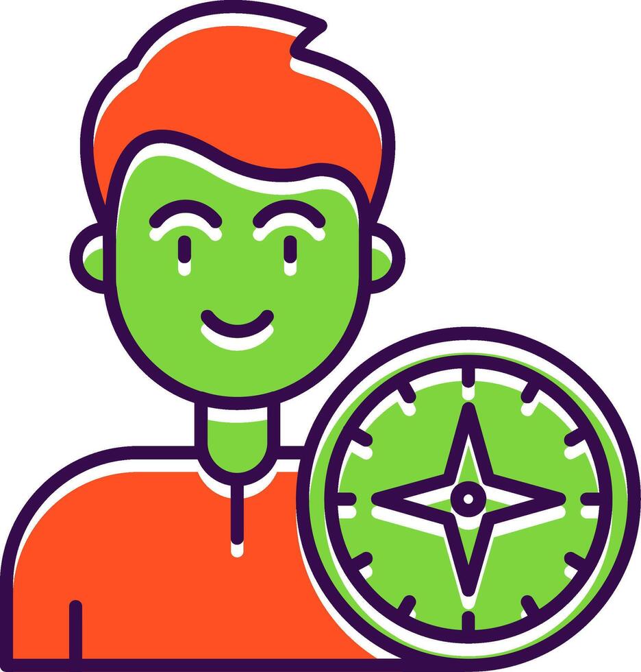 Compass Filled Icon vector