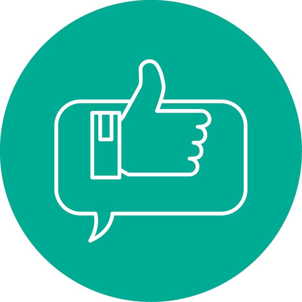 Positive Comment Line Circle color Icon vector