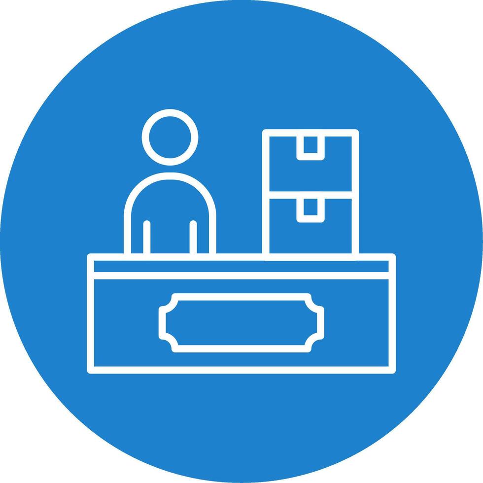 Checkin Line Circle color Icon vector