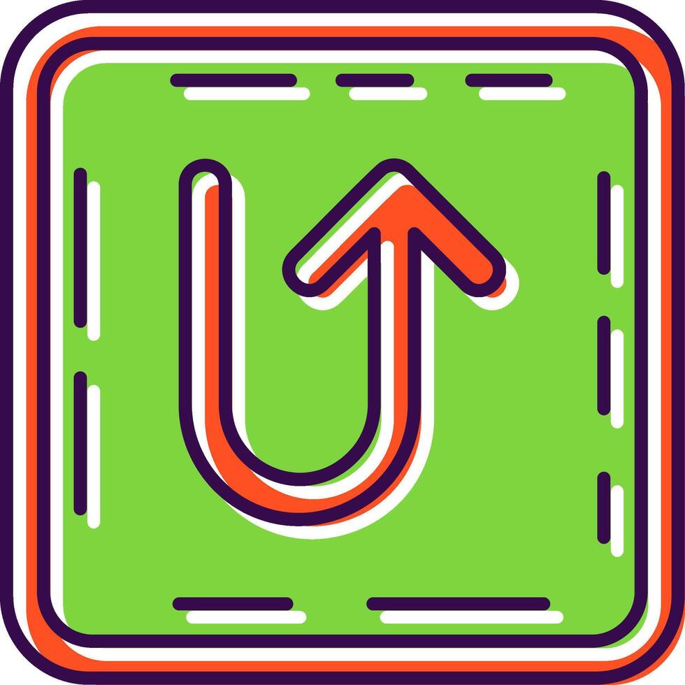 U turn Filled Icon vector