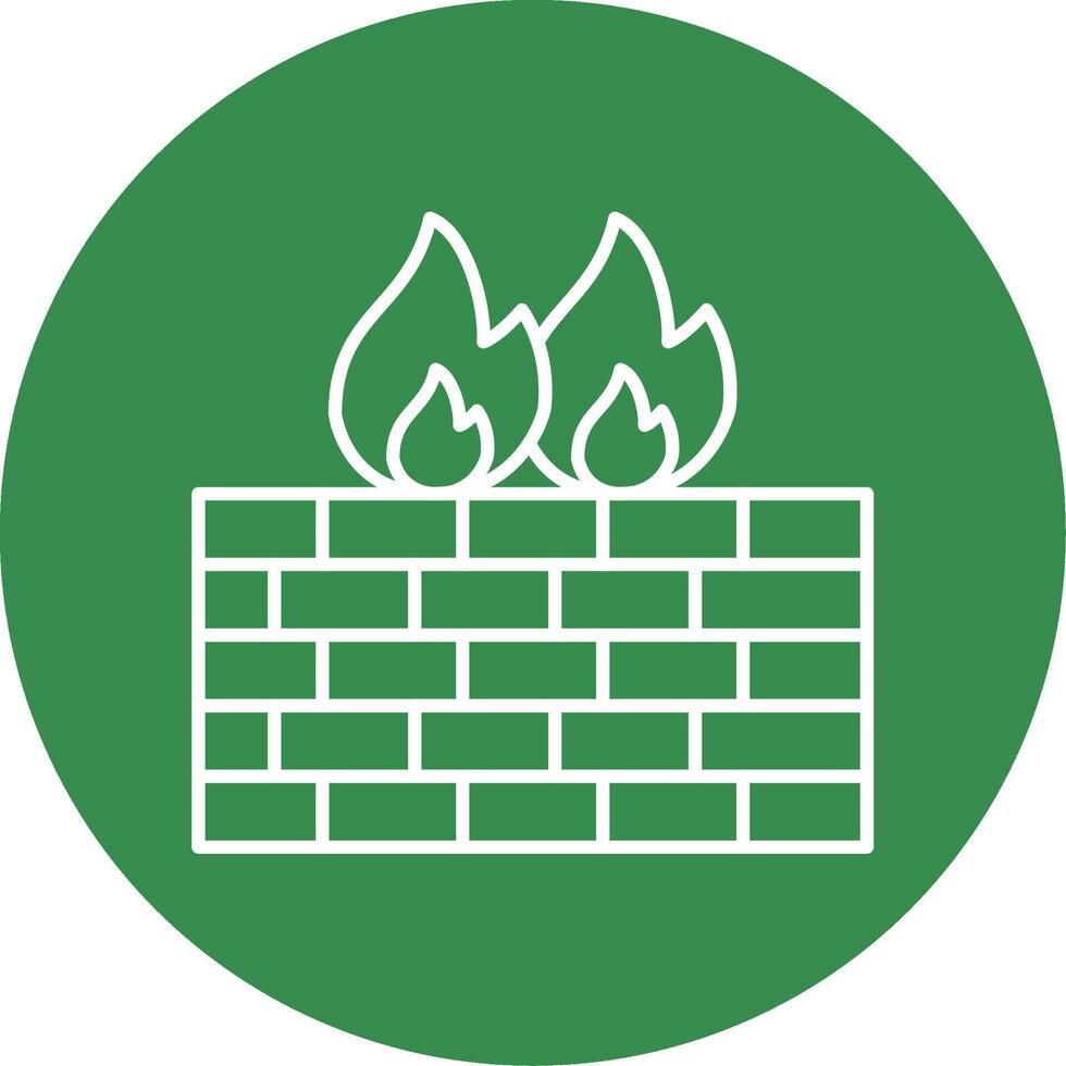 Firewall Line Circle color Icon vector