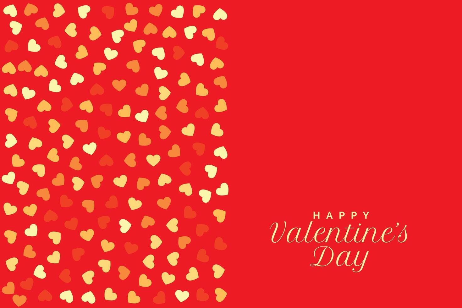 red valentines day background with hearts pattern vector