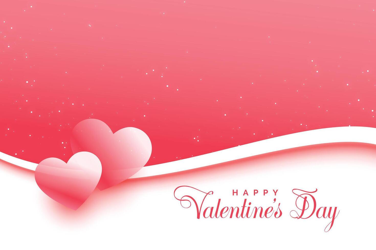 valentines day pink background with two hearts vector