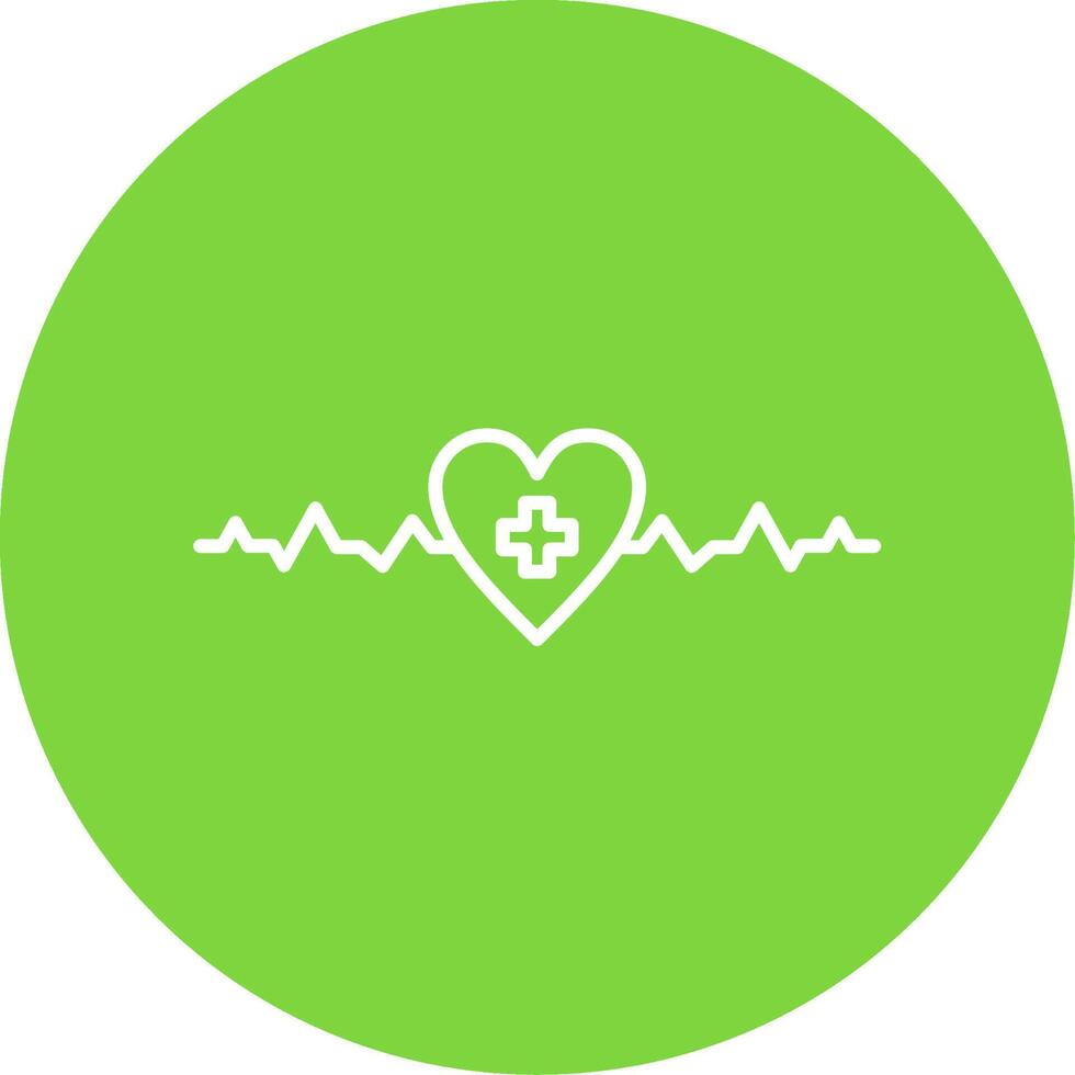 Heartbeat Line Circle color Icon vector