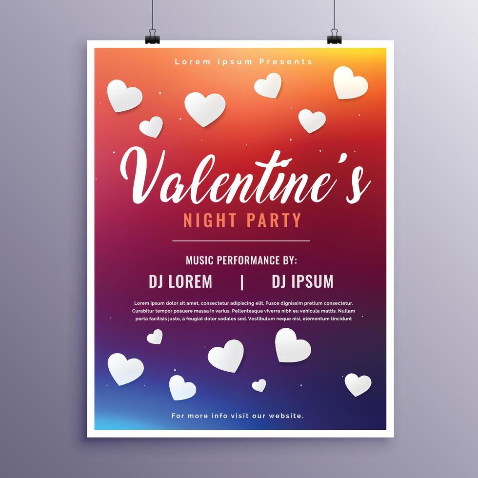 happy valentines day event flyer design template vector