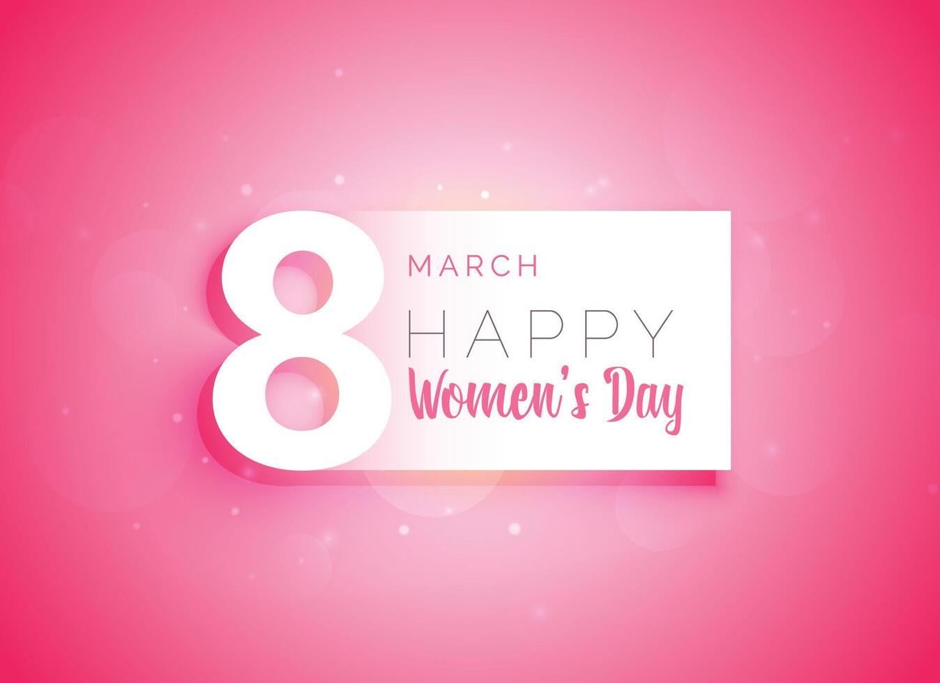 pink woman's day greeting card design vector