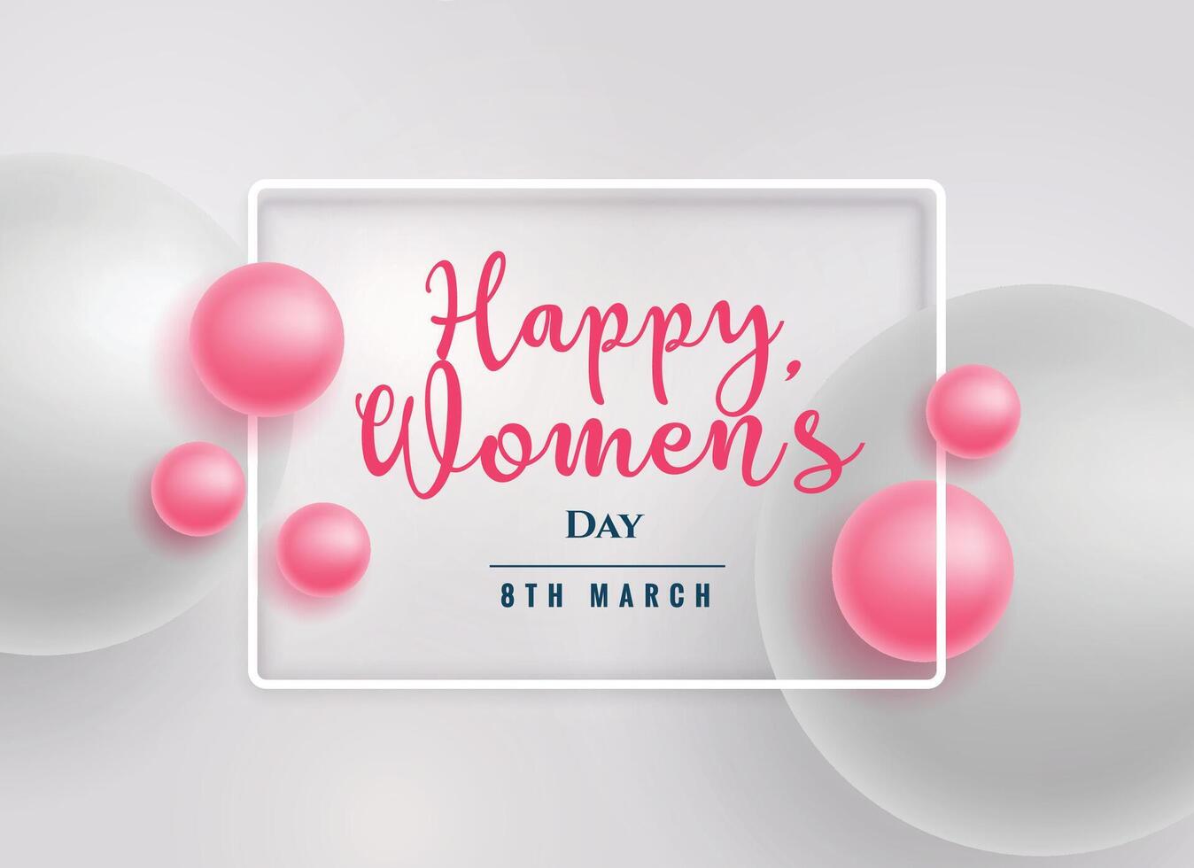 beautiful pink pearls happy women's day background vector