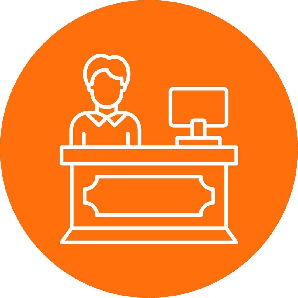 Reception Line Circle color Icon vector