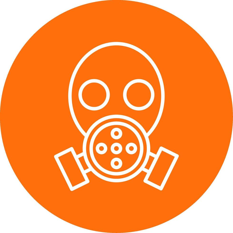 Gas Mask Line Circle color Icon vector