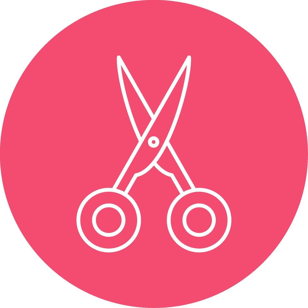 Scissors Line Circle color Icon vector