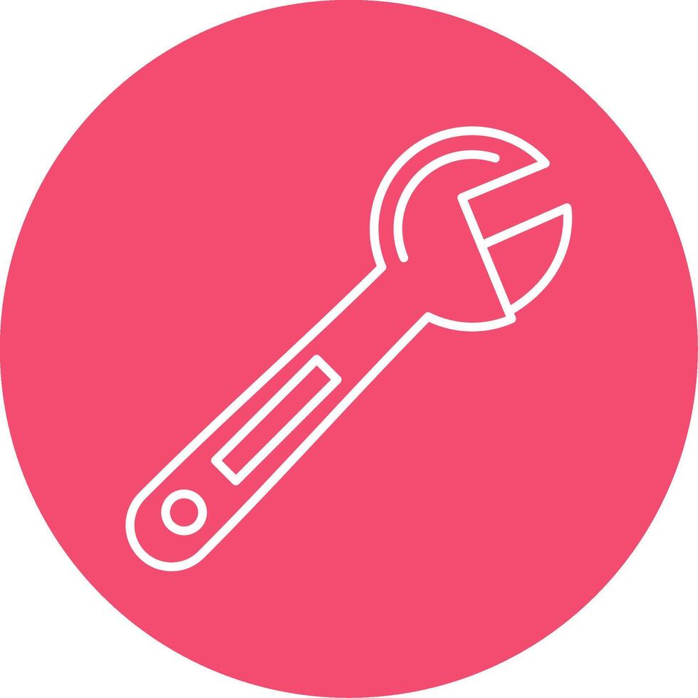 Adjustable Wrench Line Circle color Icon vector