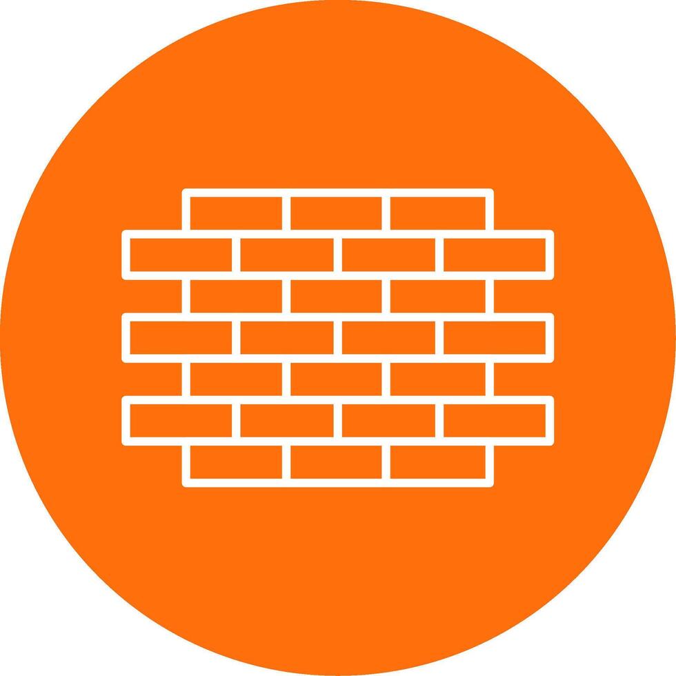 Brick Wall Line Circle color Icon vector