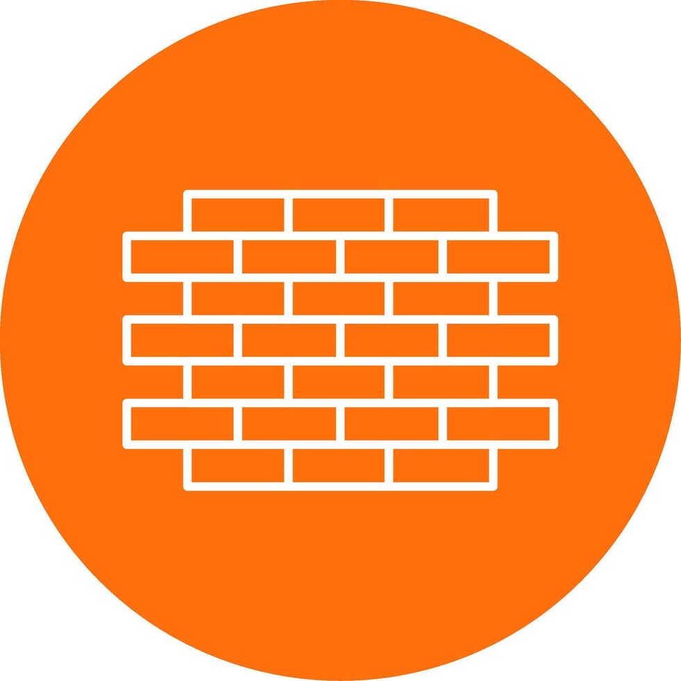 Brick Wall Line Circle color Icon vector