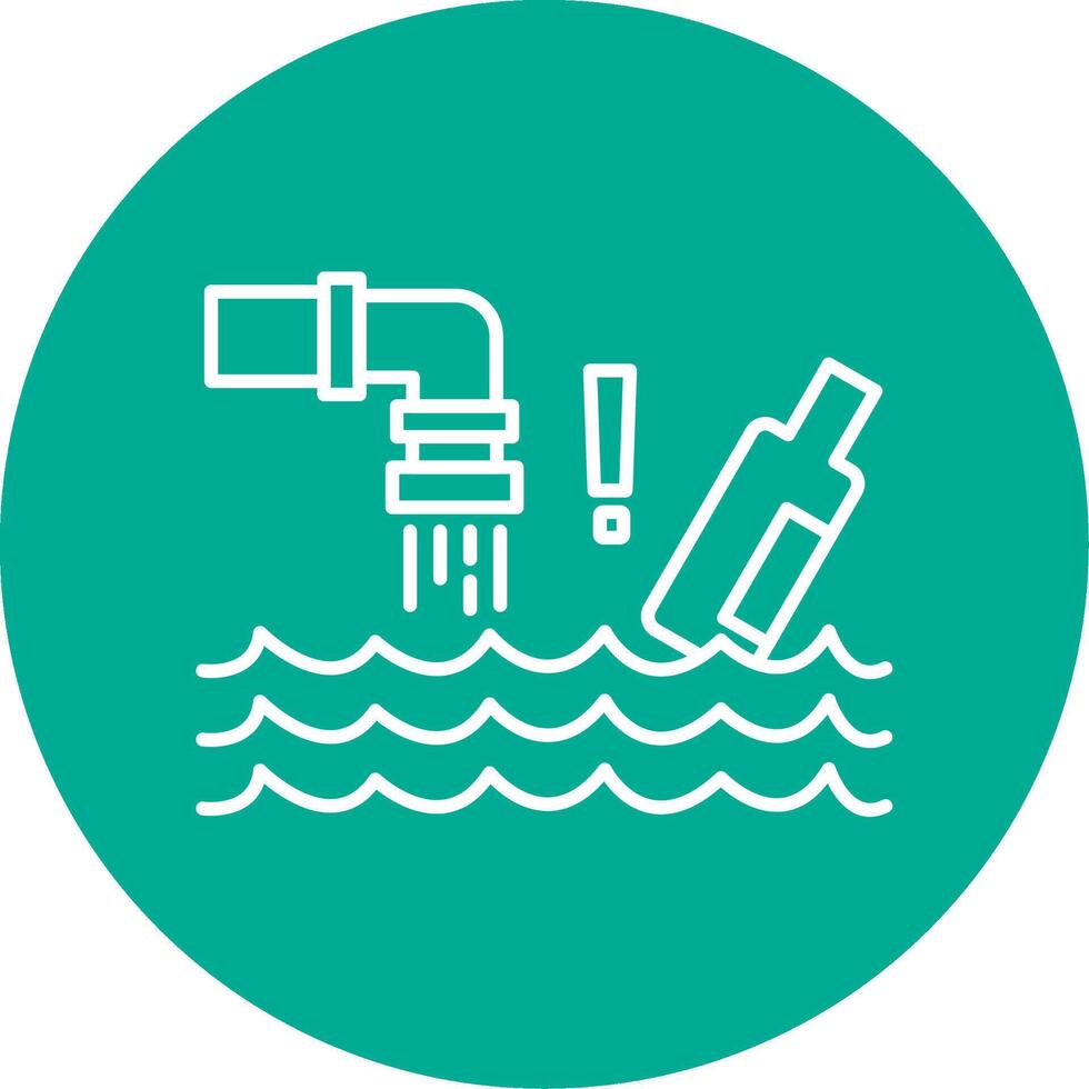 Water Pollution Line Circle color Icon vector