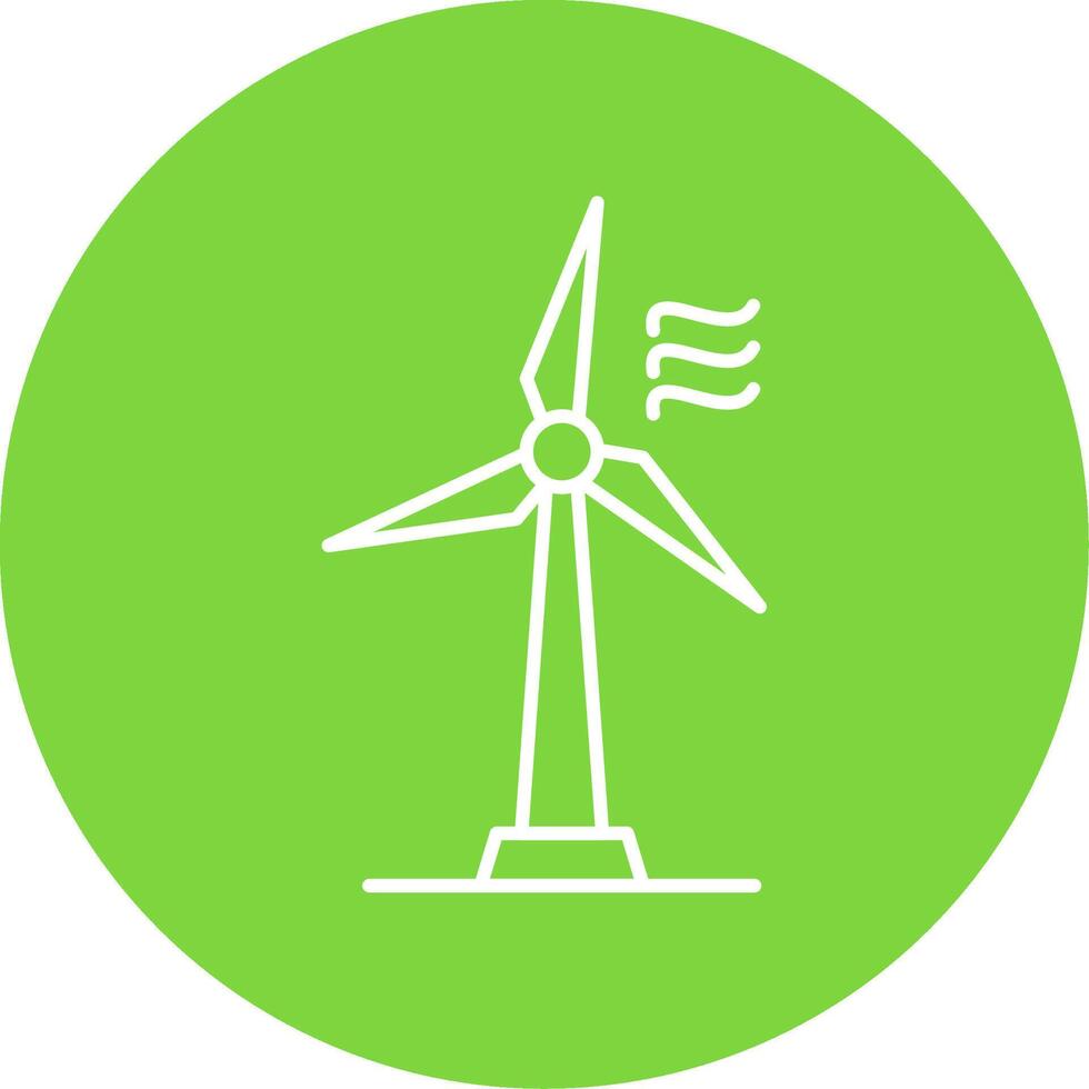 Wind Turbine Line Circle color Icon vector