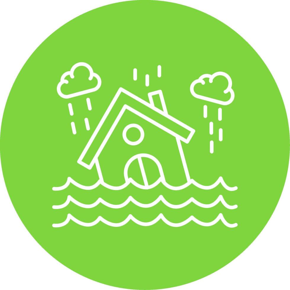 Flood Line Circle color Icon vector