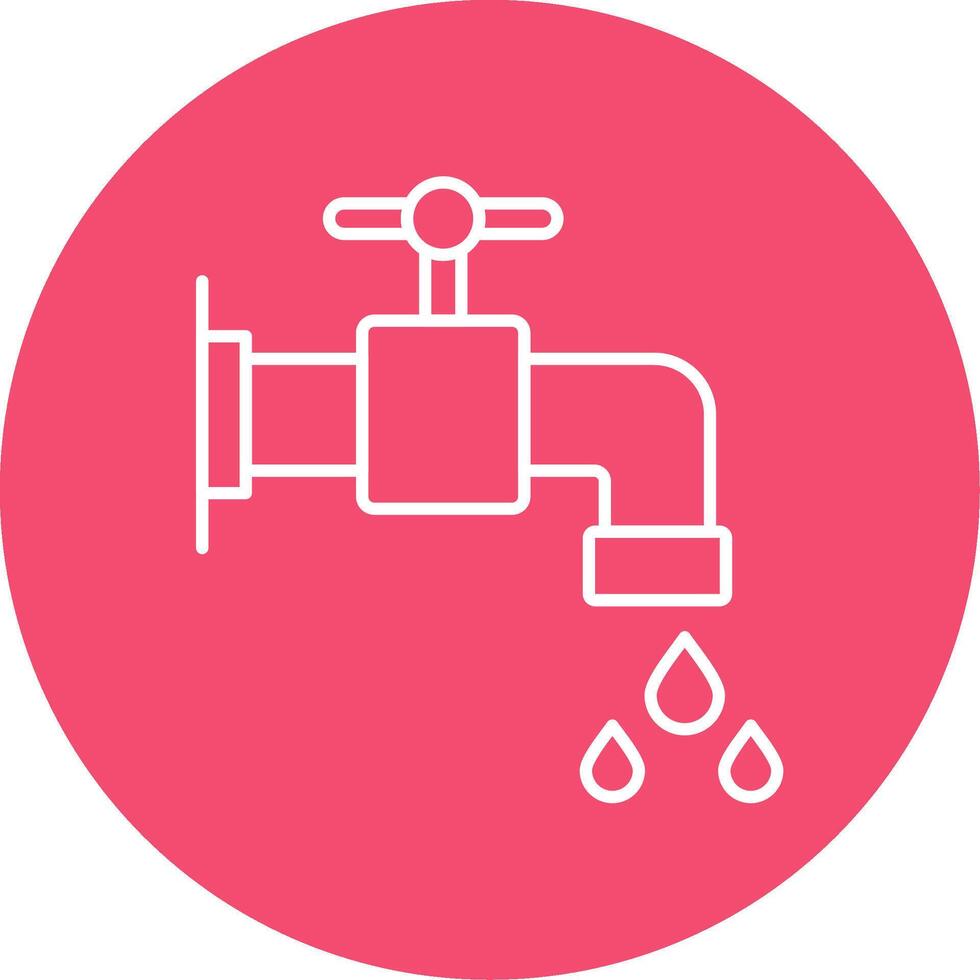 Water Tap Line Circle color Icon vector
