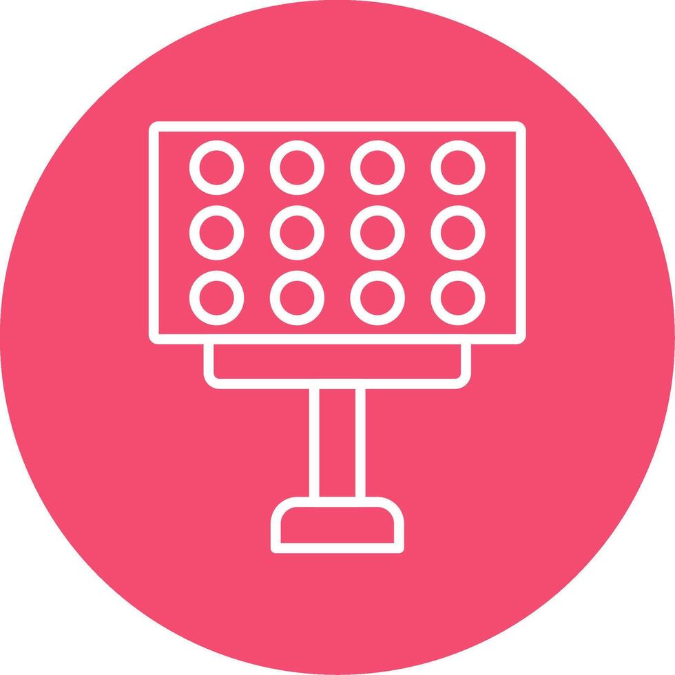 Stadium Lights Line Circle color Icon vector