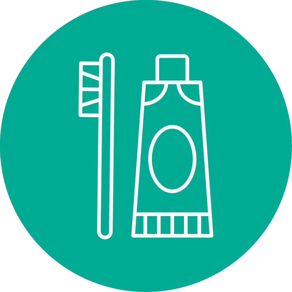 Toothpaste Line Circle color Icon vector