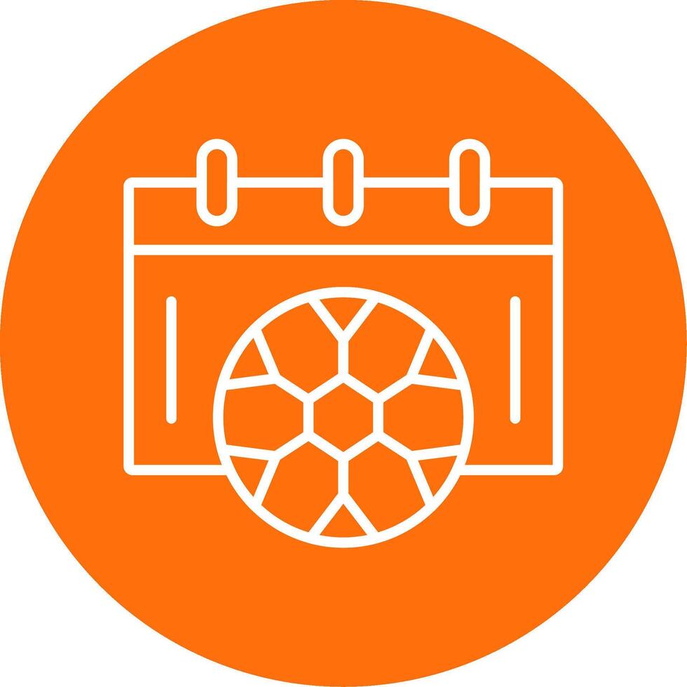Football Schedule Line Circle color Icon vector