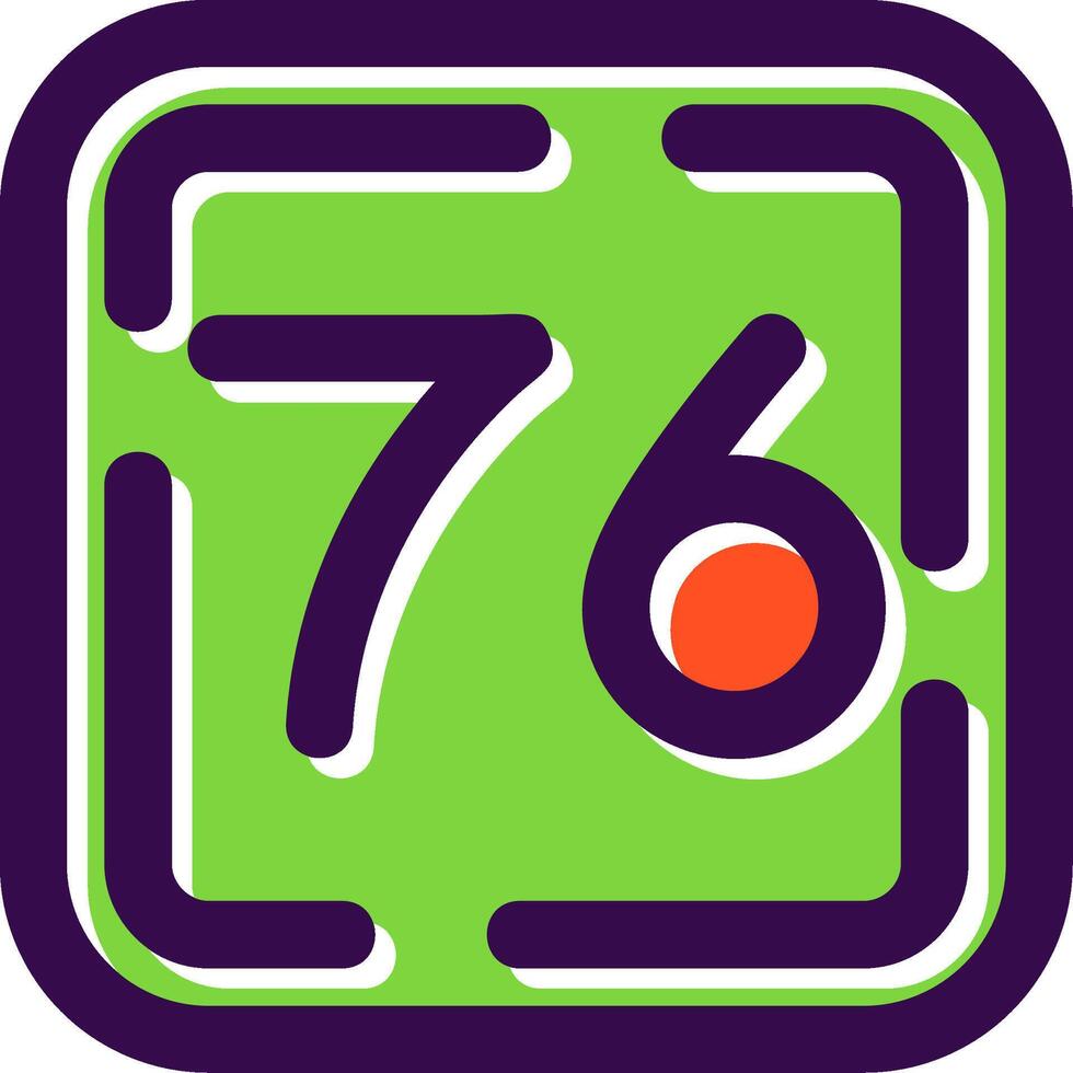 Seventy Six Filled Icon vector