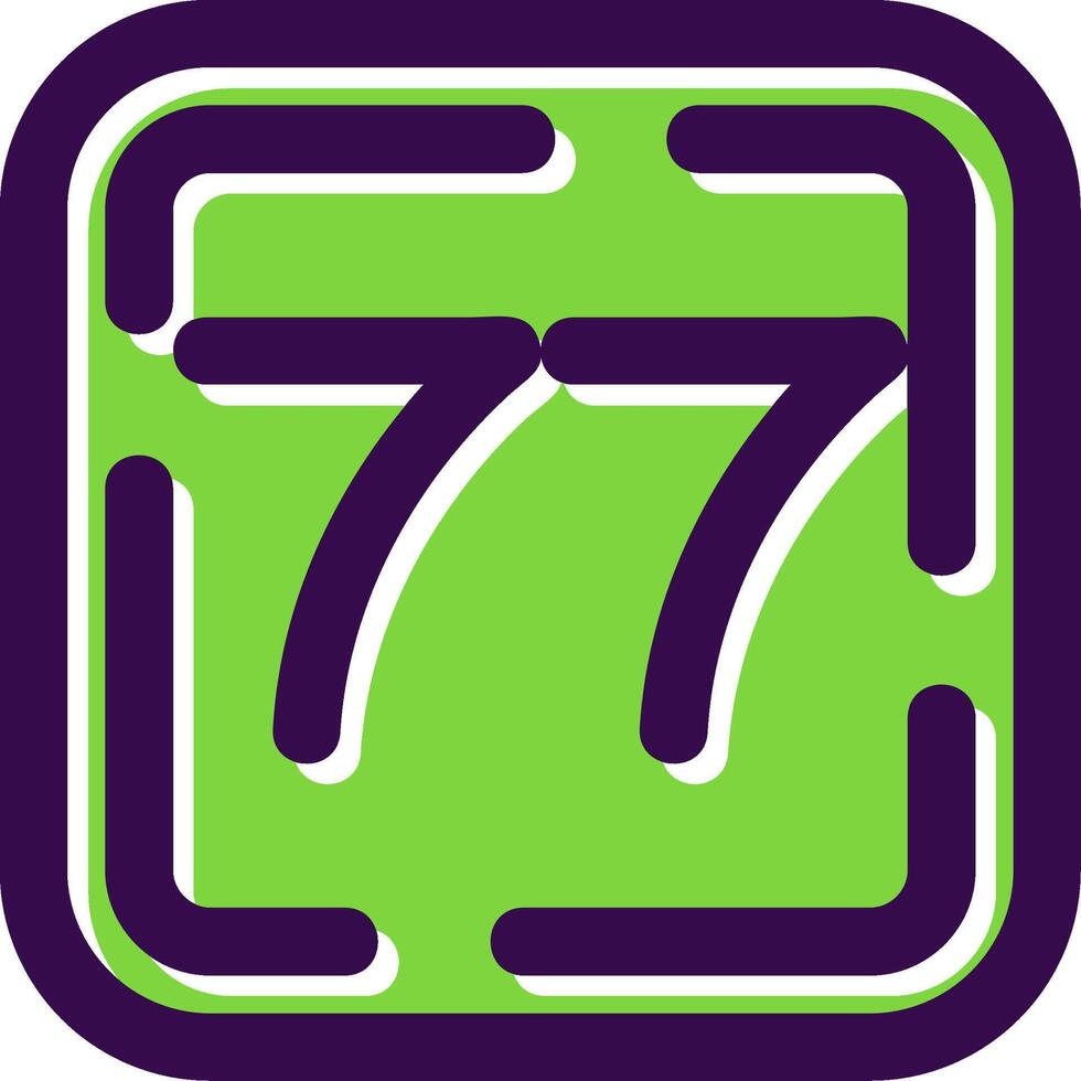 Seventy Seven Filled Icon vector