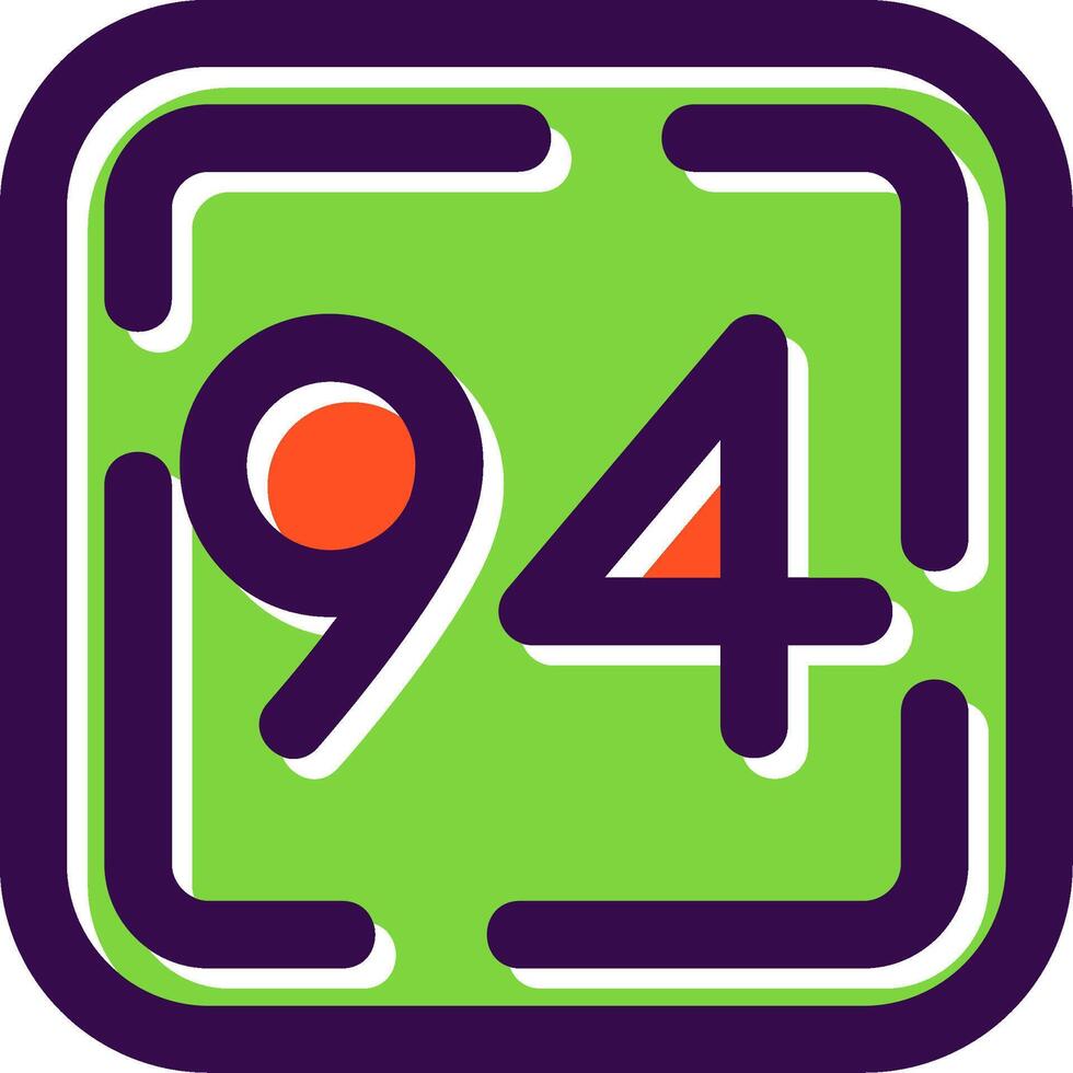 Ninety Four Filled Icon vector