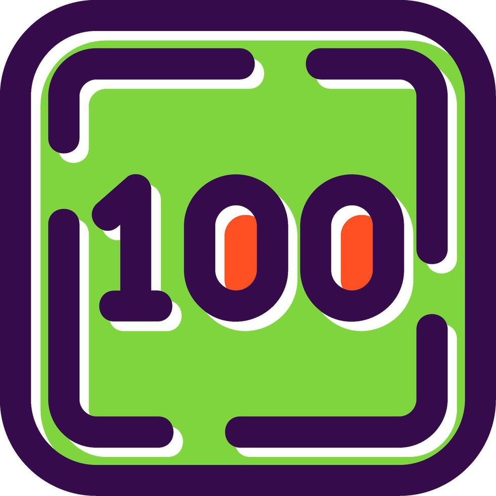 One Hundred Filled Icon vector